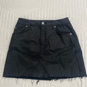 Topshop pleather mini skirt